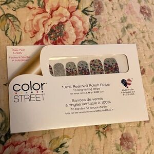 Color Street Silver and Multicolor Glitter Nail Strips